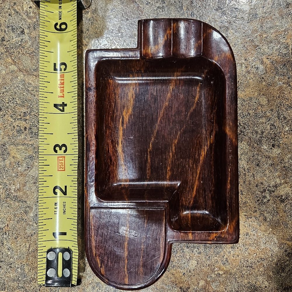 Wooden Cigattette Or Cigar Vintage Ashtray Made In West GERMANY